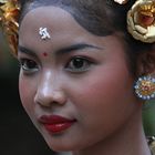 Lovely Balinese dancer at a temple festival