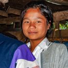 Lovely girl selling travel snacks