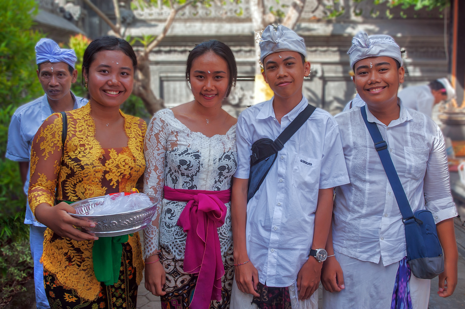 Lovely meeting outside the temple