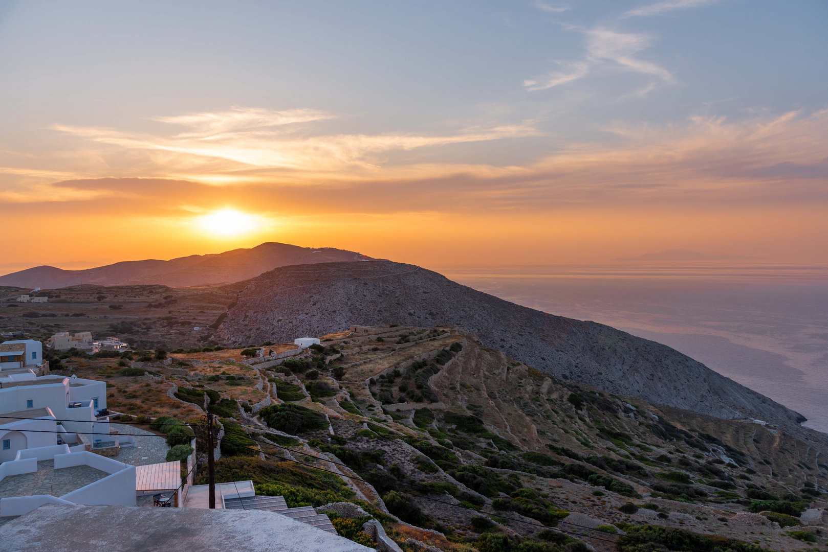 Lovely sunset on Folegandros