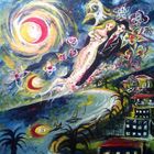 Lovers over the sky. Marc chagall remake by igli marion.