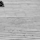 Loving couple on the stairs