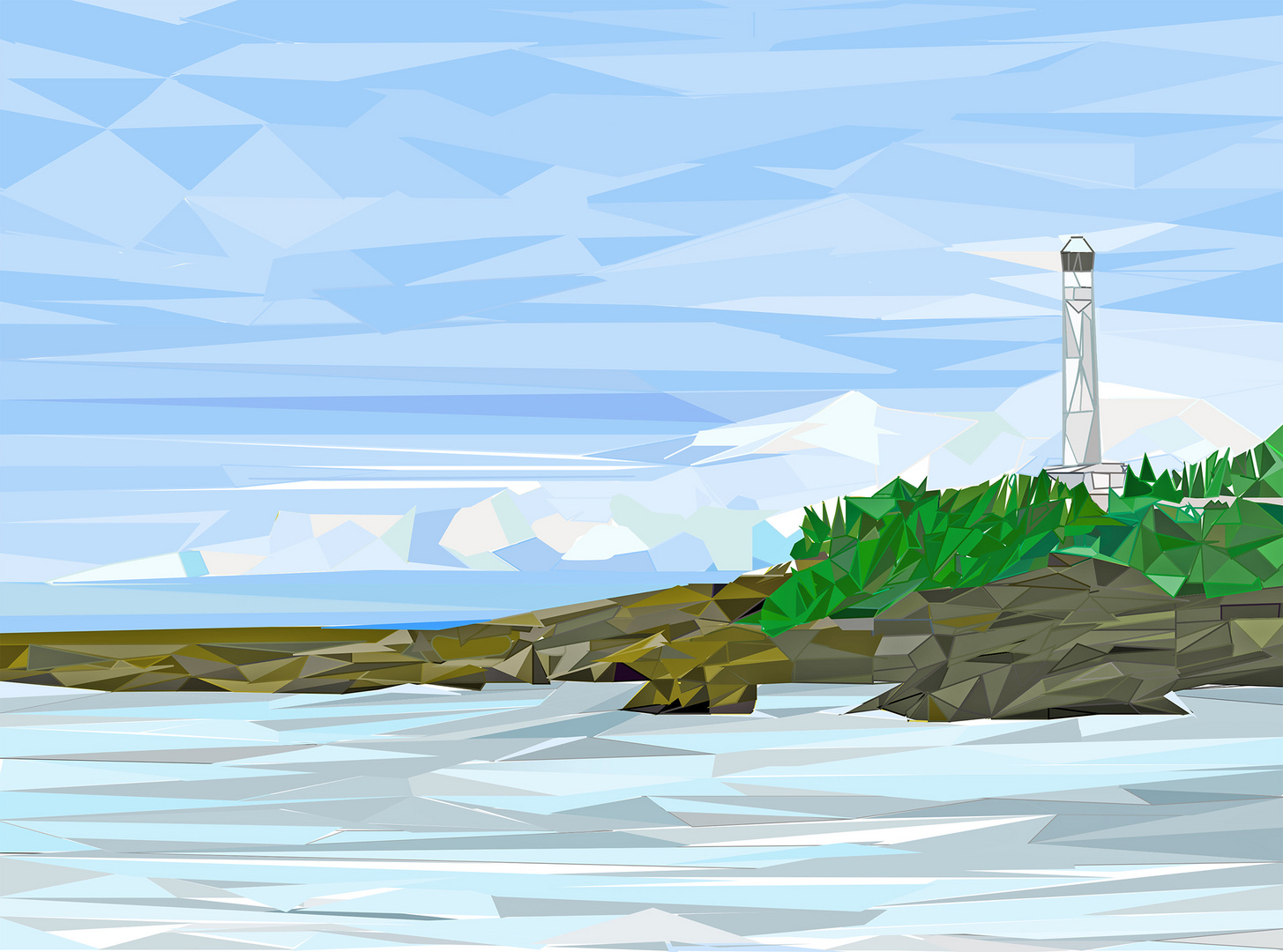 low poly phare