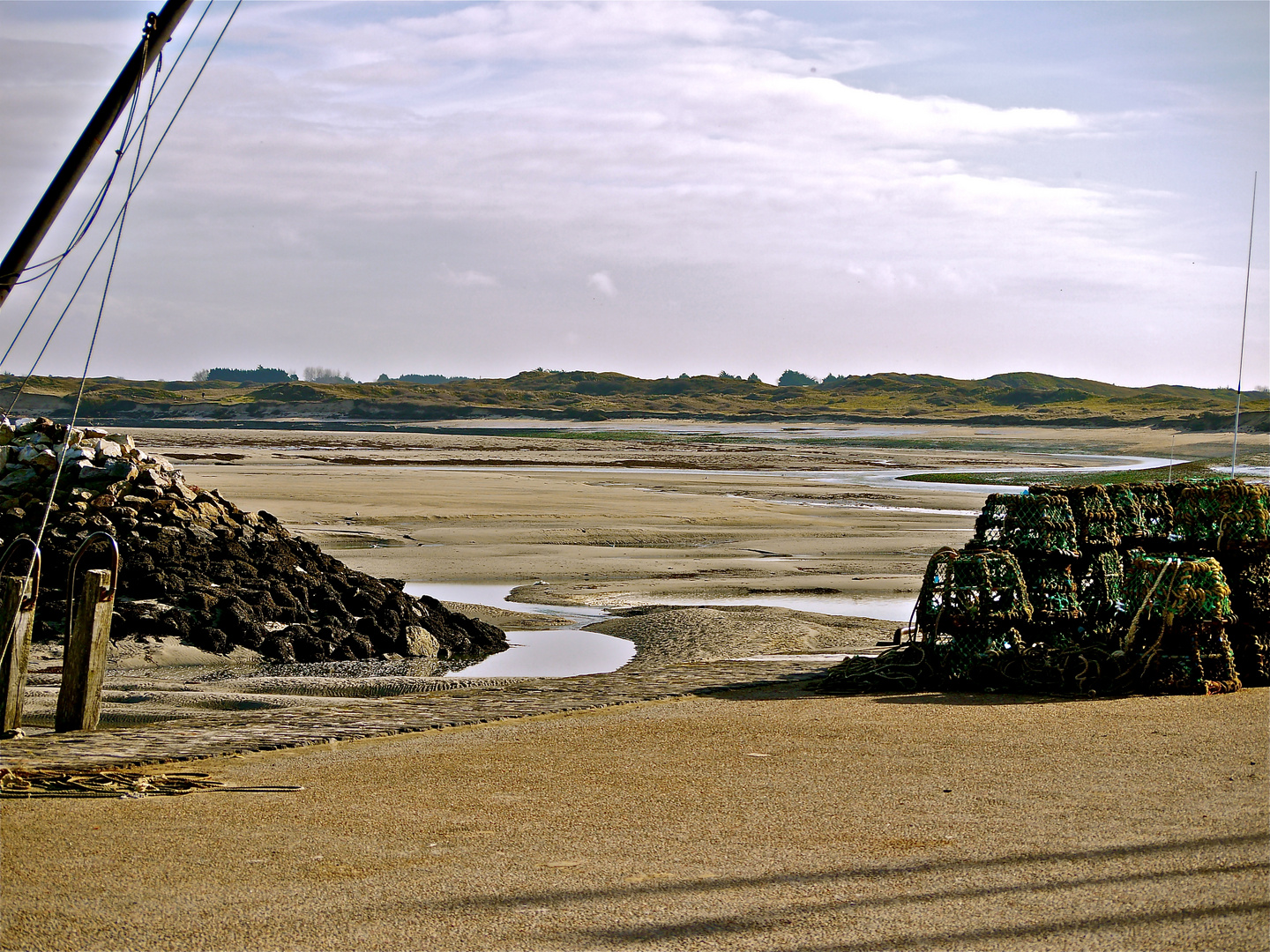 Low tide in a french harbor