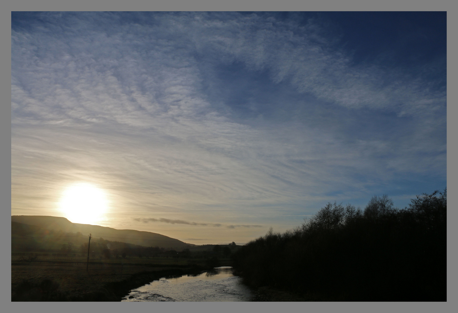 low winter sun near thropton Northumberland