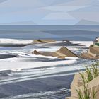 lowpoly  de la cote basque et la villa  Belza de Biarritz tif