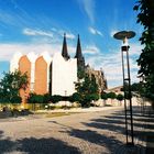 Ludwig Museum und Kölner Dom morgens um 7.00 Uhr (Hochformat)