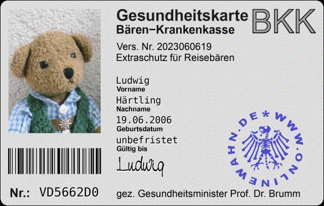 Ludwigs Gesundheitskarte