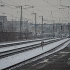 Ludwigshafen Hbf Richtung Mannheim im Winter