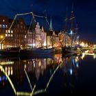 Lübeck Altstadtinsel und Oldtimer-Hafen zur Weihnachtszeit
