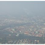 Lübeck aus der Luft mit 6 Türmen