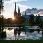 Lübeck, Blick über den Mühlenteich auf dem Dom