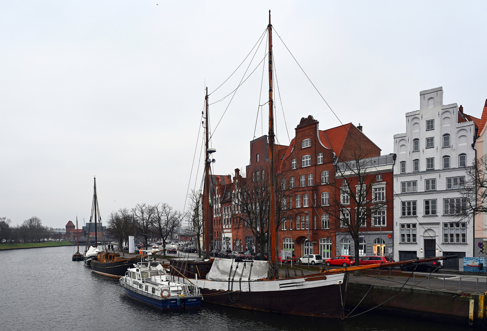 Lübeck Ende Januar 2023 an der Untertrave