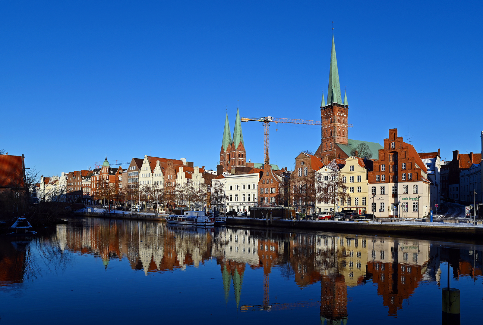 Lübeck im Winter 2021 an der Obertrave.