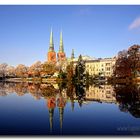 Lübeck: Mühlenteich mit Dom