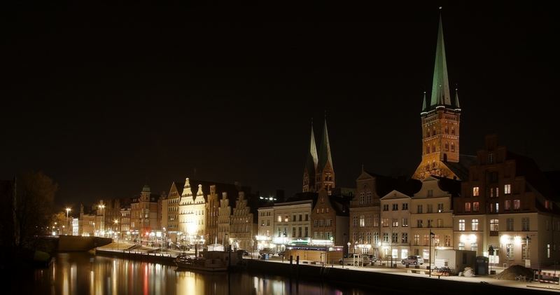 } lübeck night view {