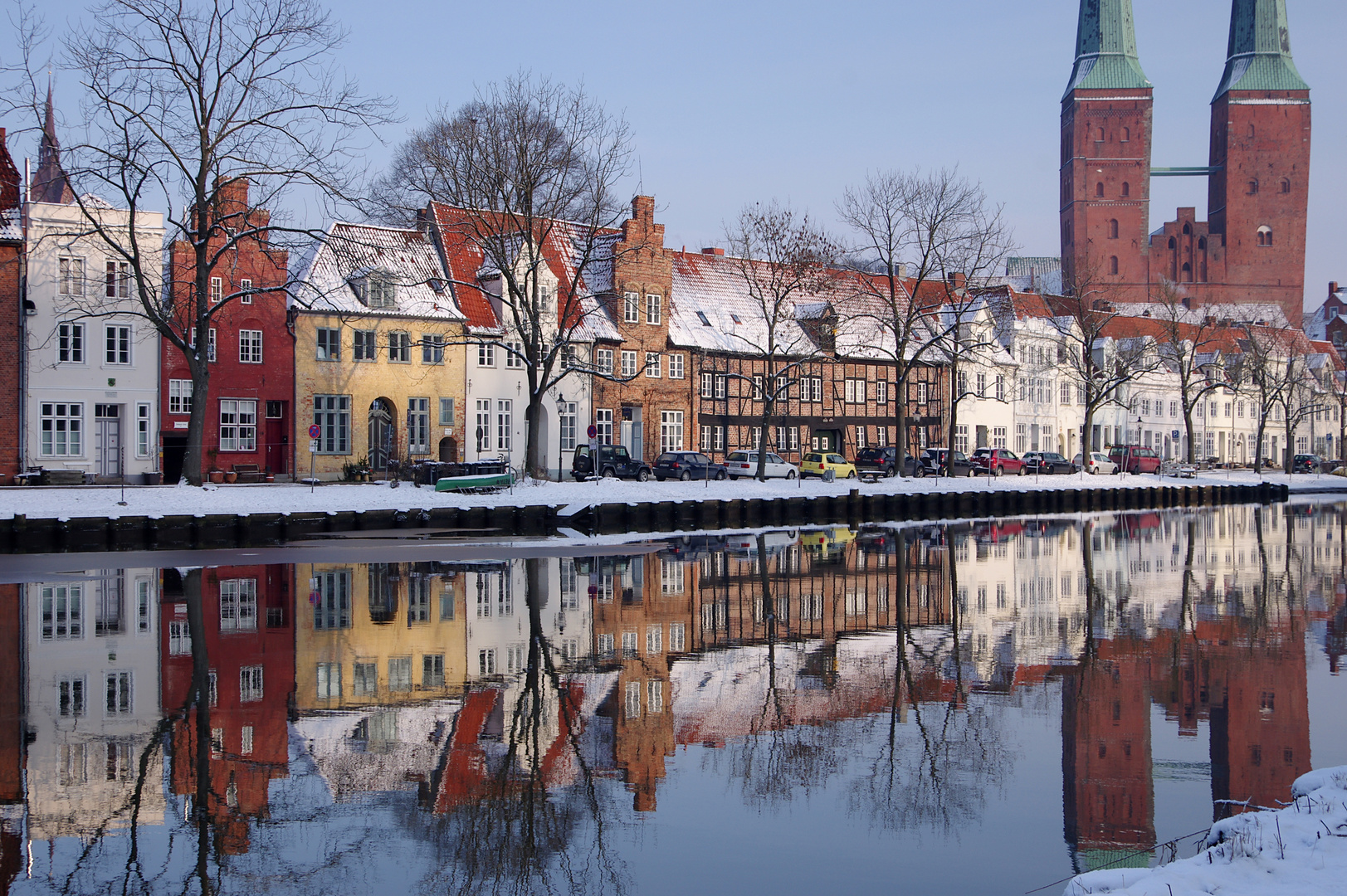 Lübeck: Obertrave im Winter