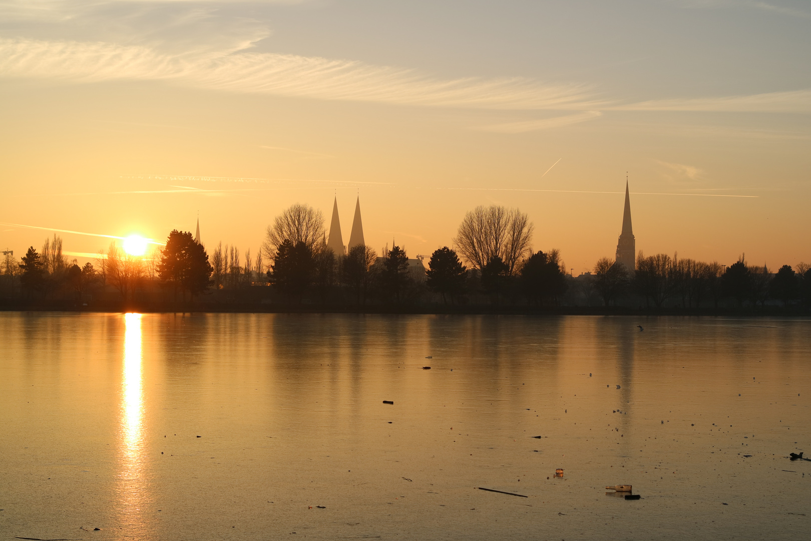 Lübeck Sonnenuntergang