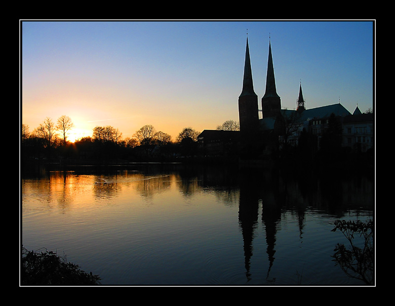 Lübeck - Sonnenuntergang am Dom