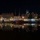 Lübeck Traveufer mit Wassertreppe