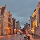 Lübsche Strasse in Wismar im morgendlichen Advent