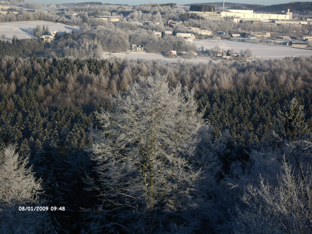 Lüdenscheid von oben im Schnee