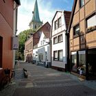 Lüdinghausen (Münsterland) in der Fußgängerzone mit Blick auf St. Felizitas