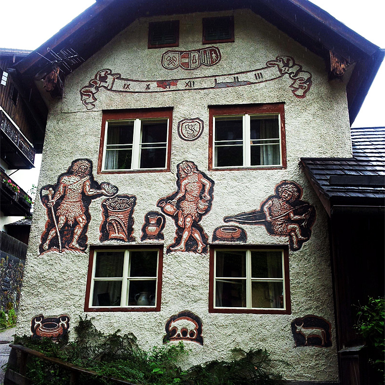 Lüftlmalerei in Hallstatt