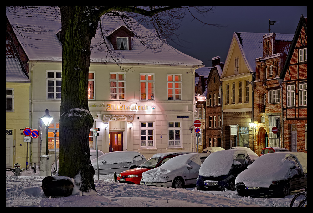 Lüneburg im Schnee - Johann-Sebastian-Bach-Platz /3.