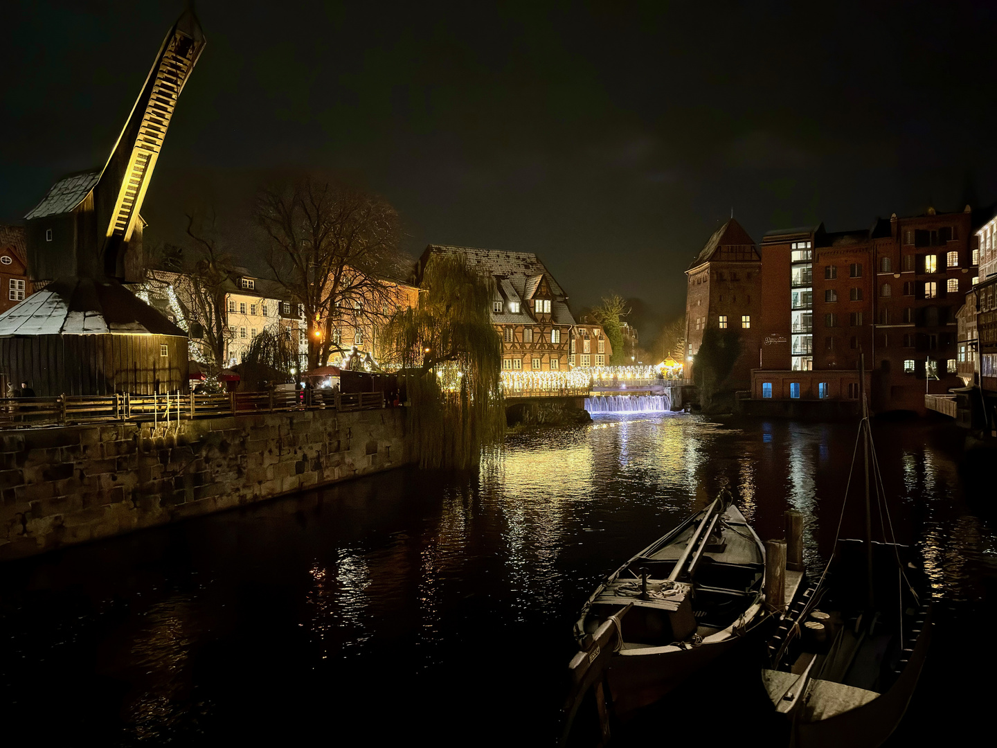 Lüneburger Hafen bei Nacht