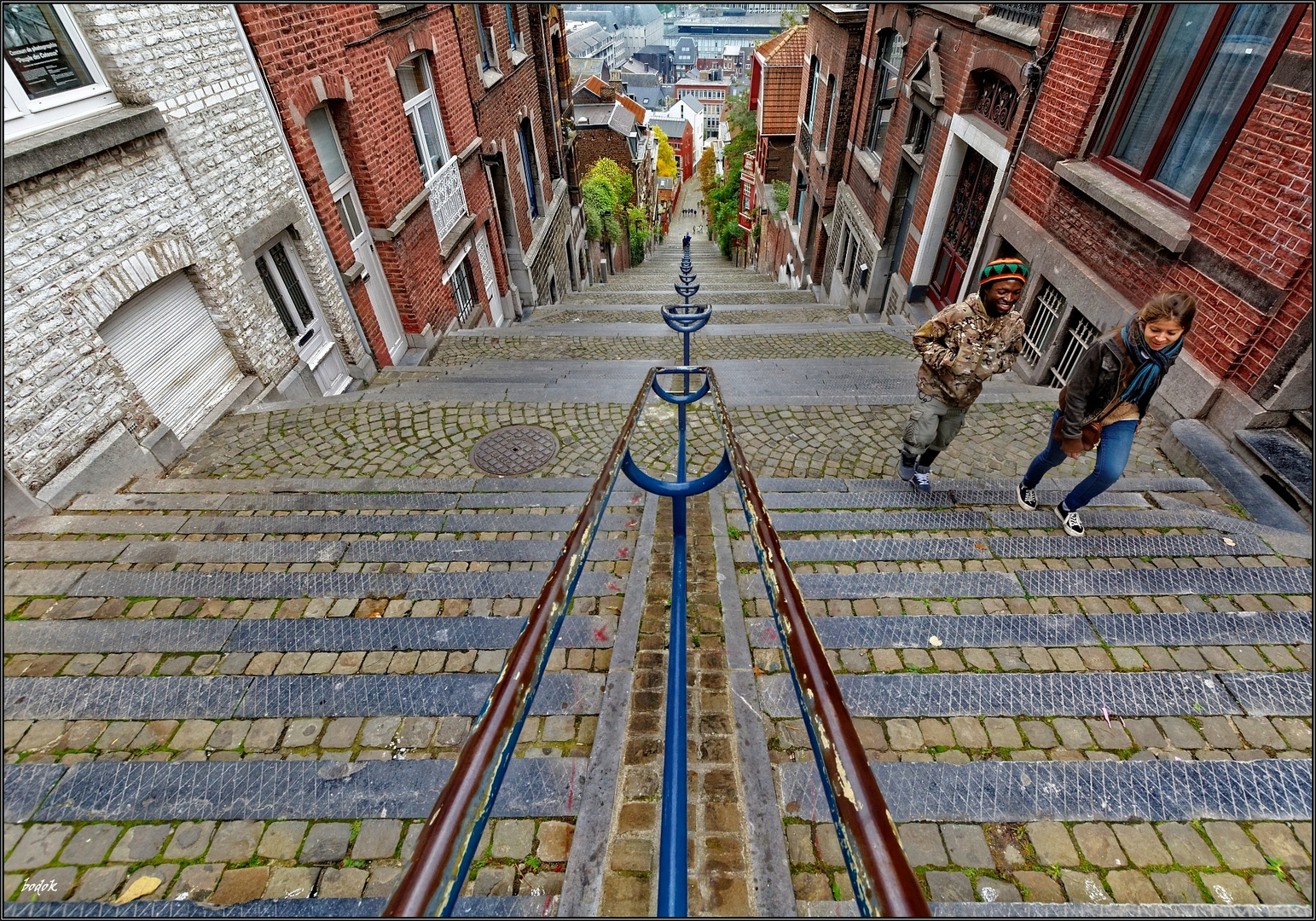 Lüttich/Liège wallonisch Lîdje: Treppe Montagne de Bueren