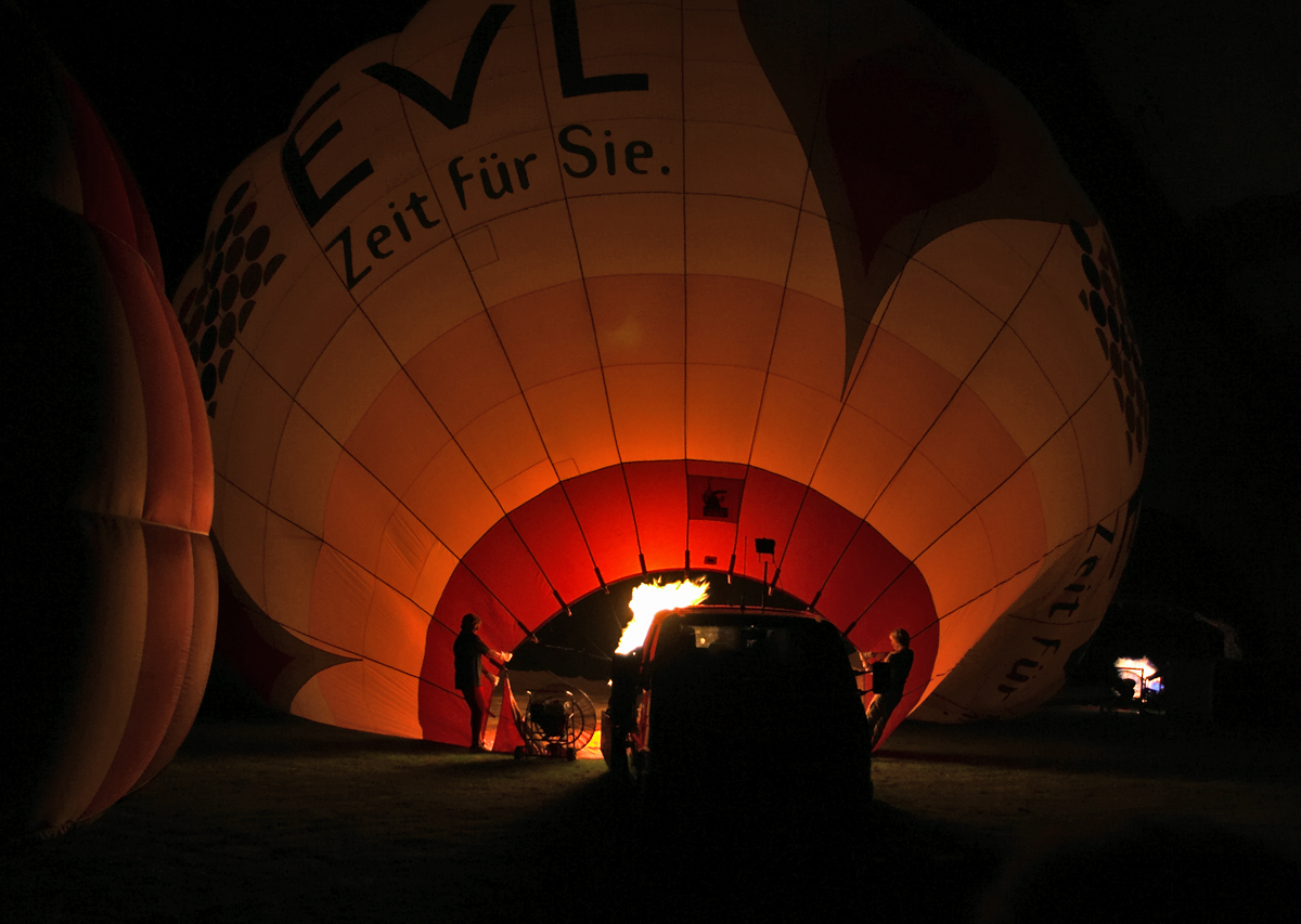 Luftanheizen in der Ballonhülle