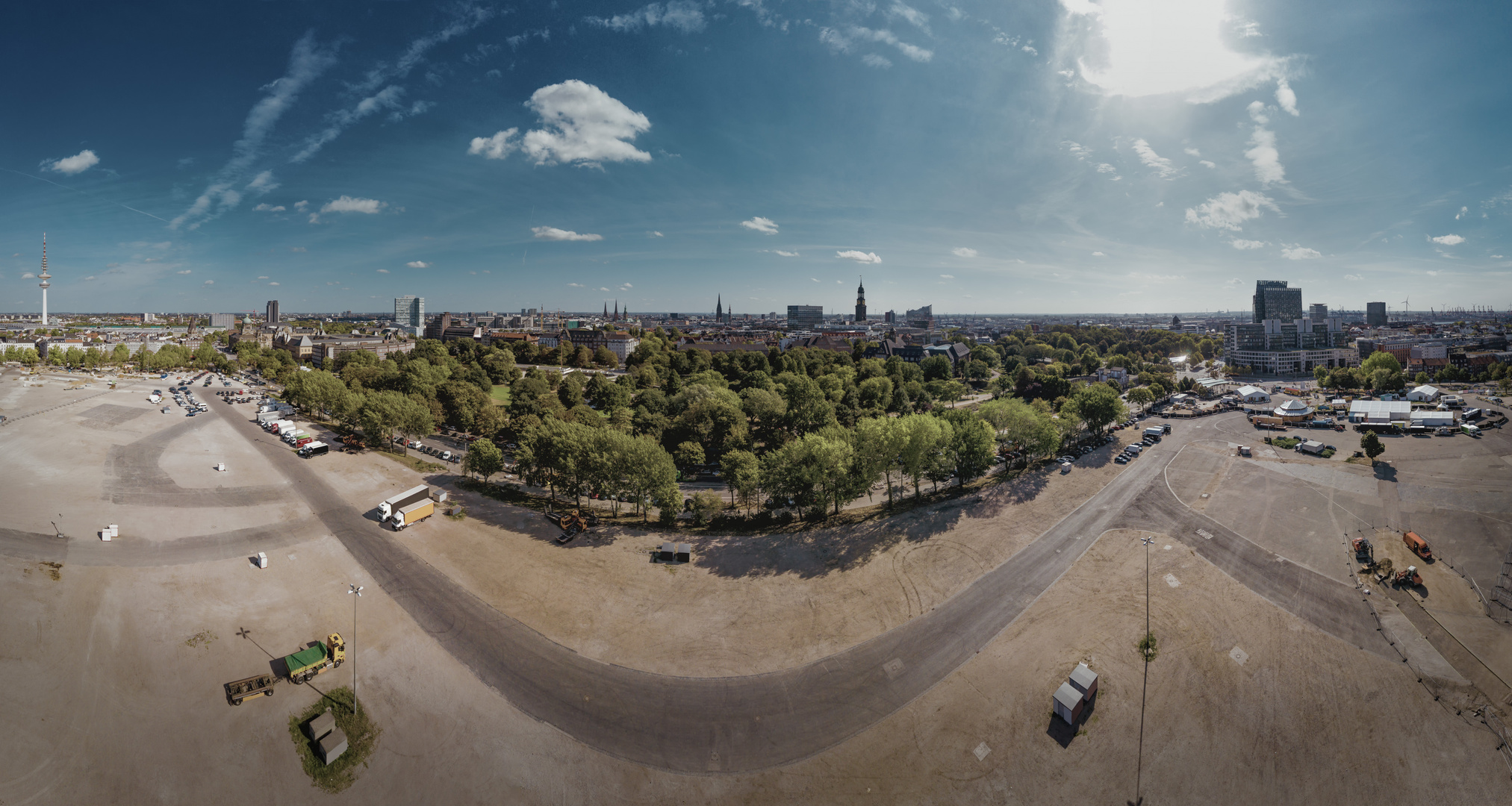 Luftaufnahme / Panorama vom Heiligengeist in Hamburg bei St. Pauli