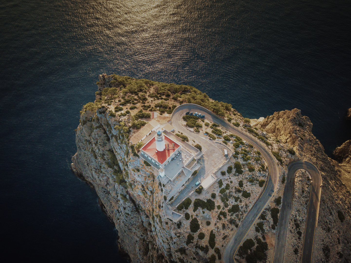 Luftaufnahme vom Leuchtturm Cap Formentor / Mallorca