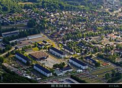 Luftaufnahme von einem Stadtteil von Hemer.