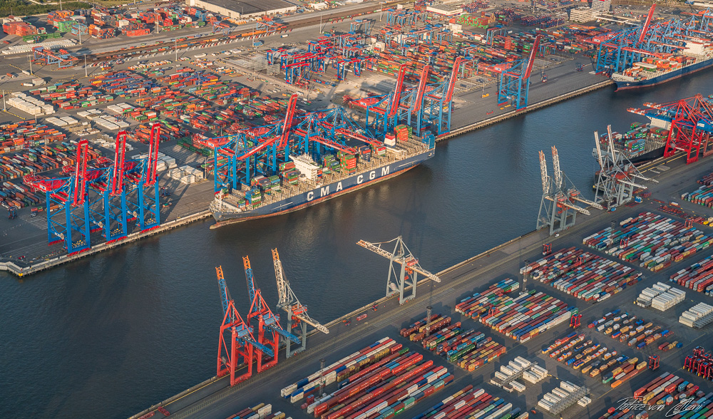 Luftbild Container Terminal Hamburg