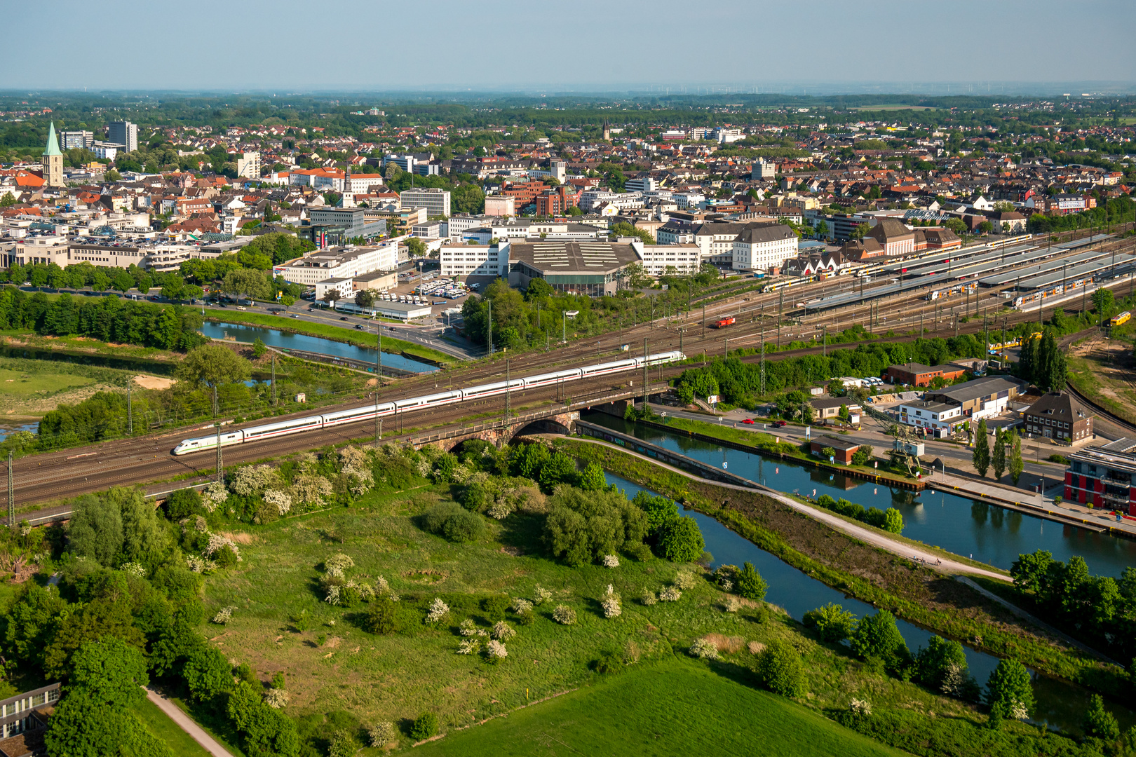 Luftbild der grünen Innenstadt von Hamm Westfalen
