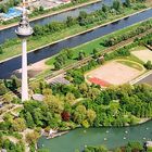 luftbild, fernmeldeturm mannheim mit kutzerweiher