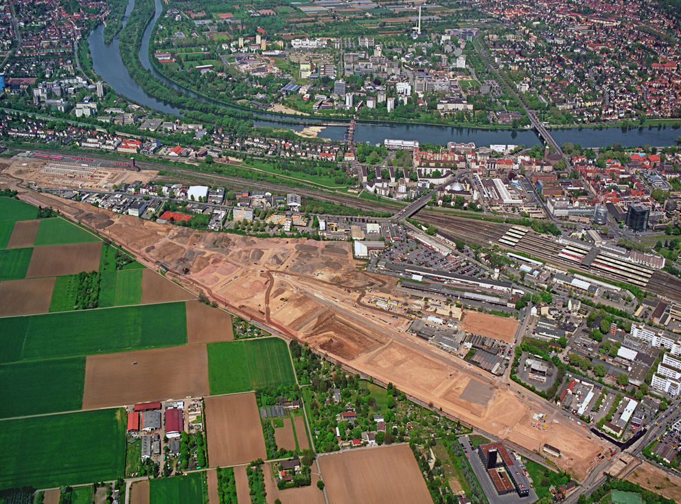 luftbild heidelberg bahnstadt