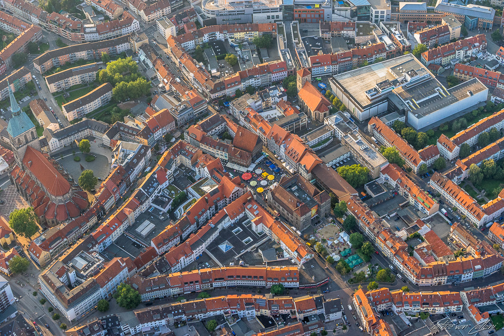 Luftbild Marktplatz mit Rathaus Hildesheim