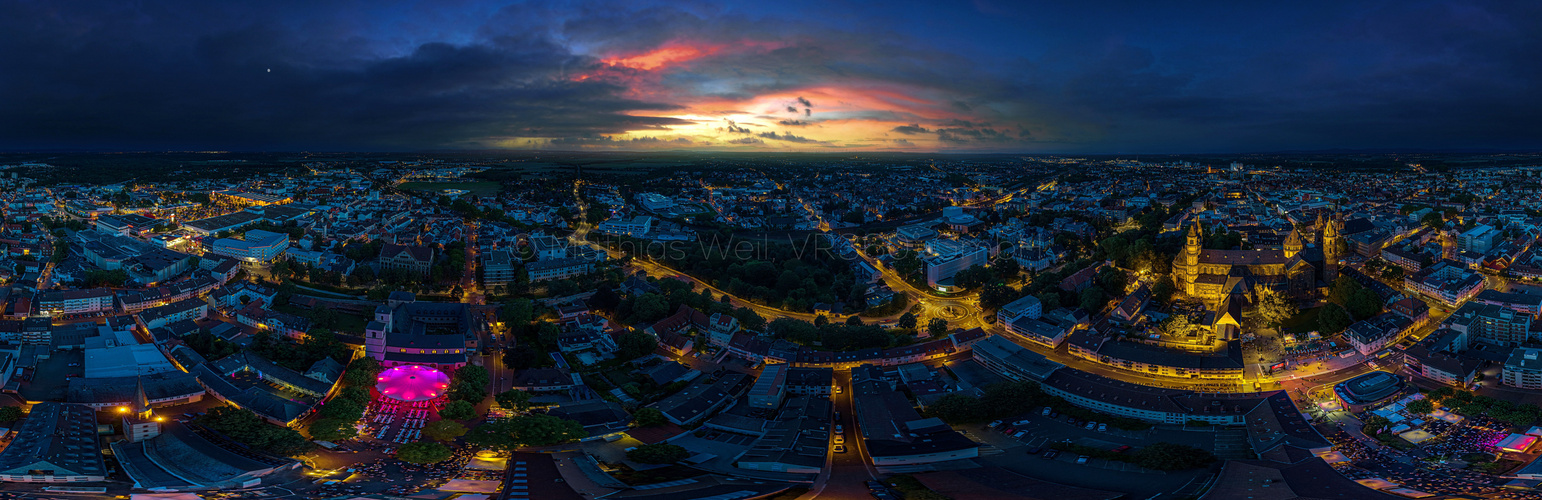 Luftbild Panorama Jazfestival Worms