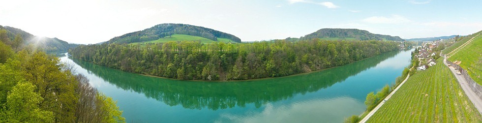 Luftbild Panorama Rhein