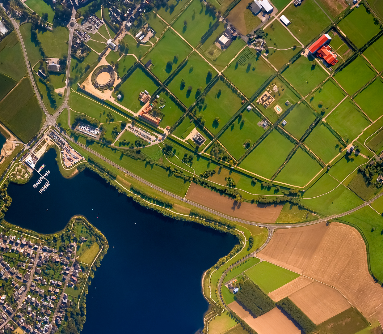 Luftbild vom Römermuseum Xanten am Niederrhein