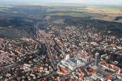 Luftbild von Jena mit Blick Richtung Weimar