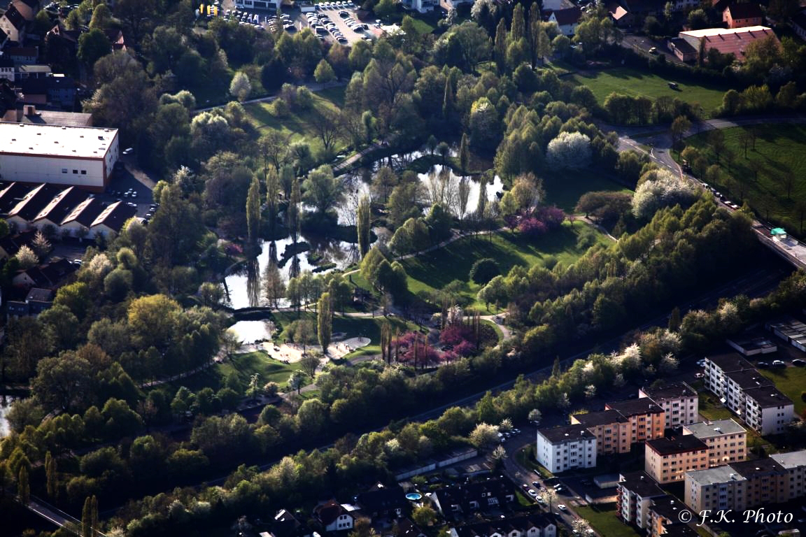 Luftfoto vom Ahnepark in Vellmar