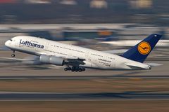 Lufthansa A380 departure