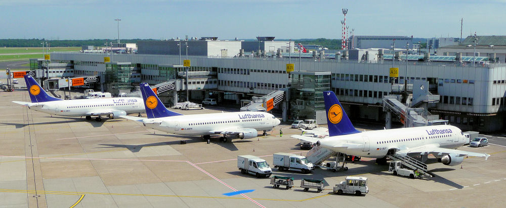 Lufthansaflotte am Flughafen Düsseldorf