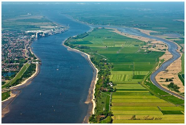 Luftlinie zum AKW Unterweser..