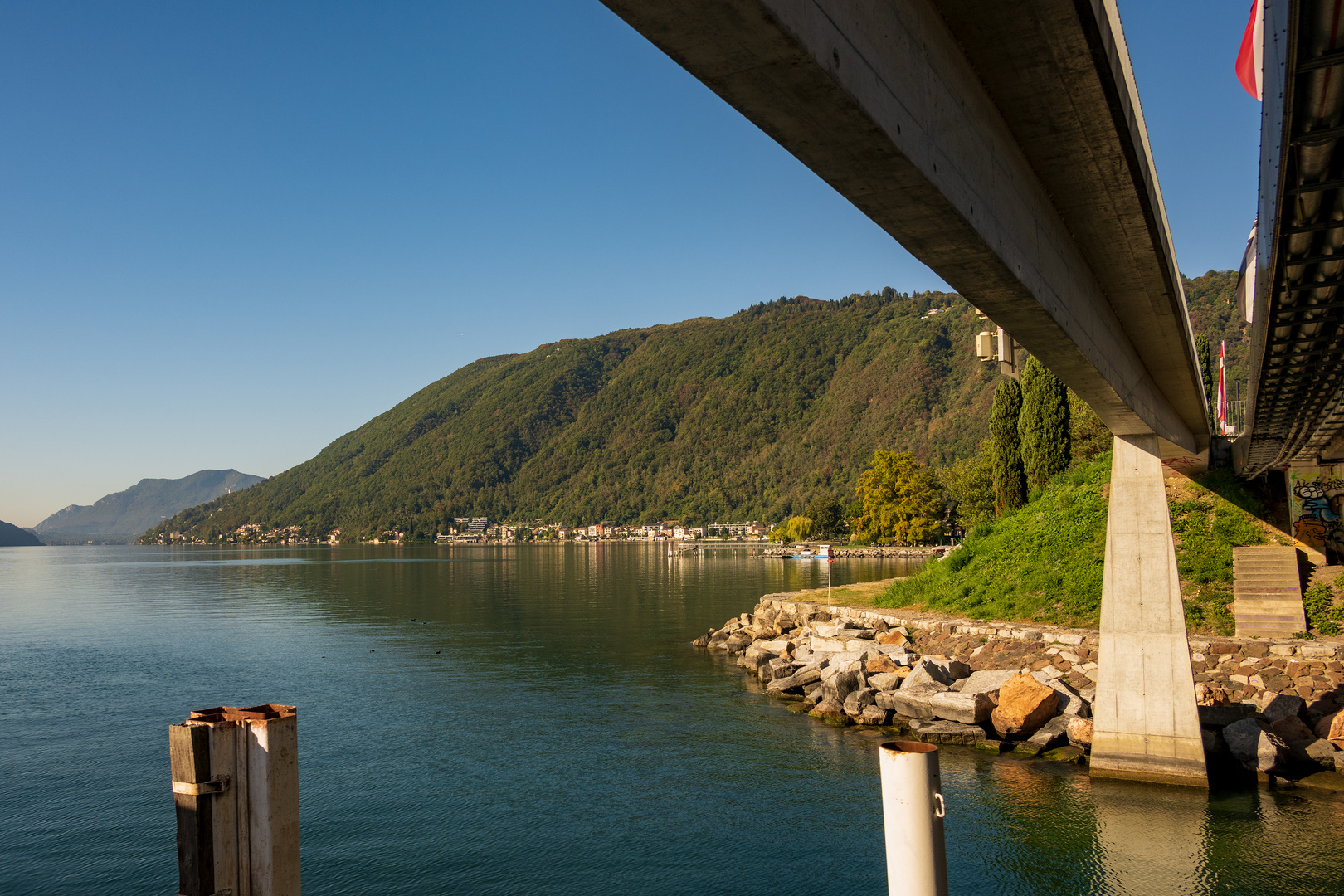 Luganersee Melide-Damm