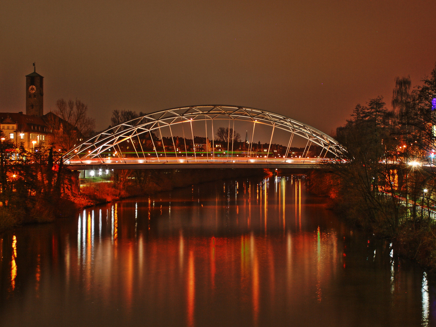 Luitpoldbrücke bei Nacht